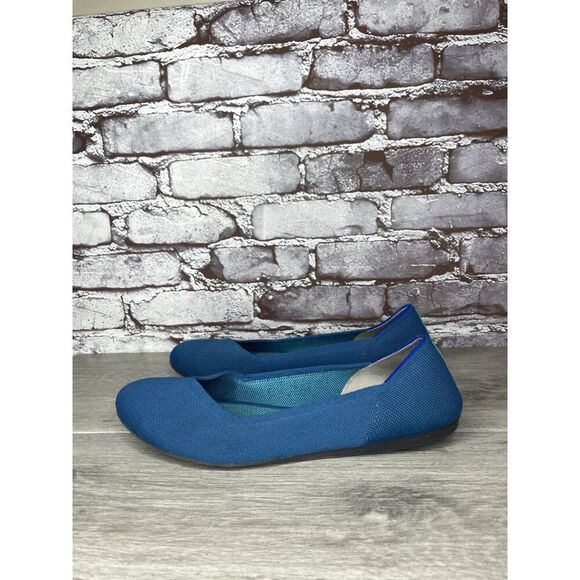 Rothy's The Square Pacific Blue Knit Fabric Ballet Flats Women Sz 11M US/42EU - Picture 12 of 16